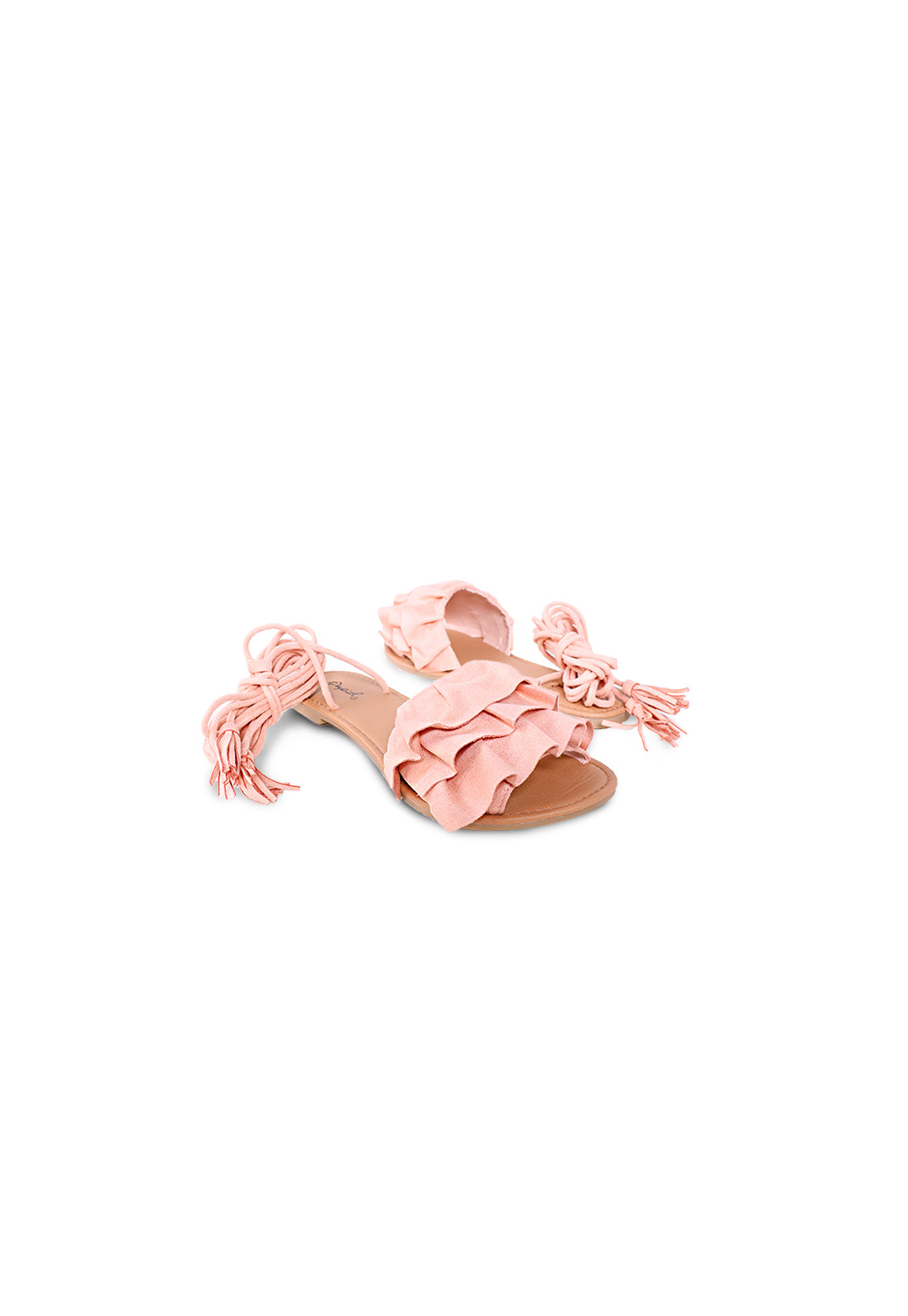 Ruffle Lace-Up Sandals