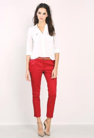 Cotton Pants W/Belt | Shop Dressy Pants at Papaya Clothing