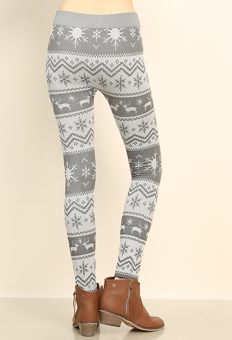 Snowflake Knit Leggings | Shop Leggings & Jeggings at Papaya Clothing
