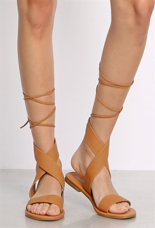Faux Leather Lace Up Sandals | Shop Old Shoes at Papaya Clothing