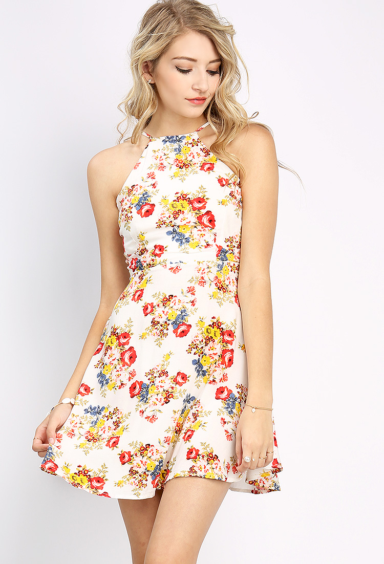 Back Lace Up Floral Dress | Shop Old Dresses at Papaya Clothing