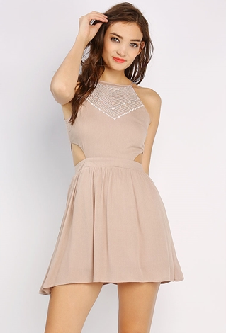 Side Cut Out Mini Cami Dress | Shop Old Day Dresses at Papaya Clothing