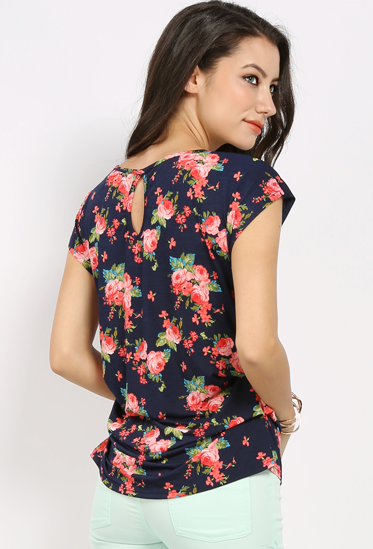 Side Shirring Floral Printed Top | Shop Old Tops at Papaya Clothing