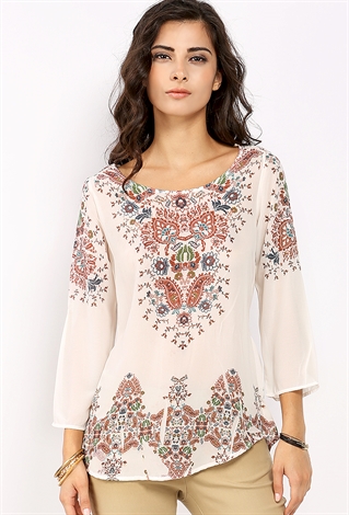 Multi Patterned Dressy Top | Shop Old Blouse & Shirts at Papaya Clothing