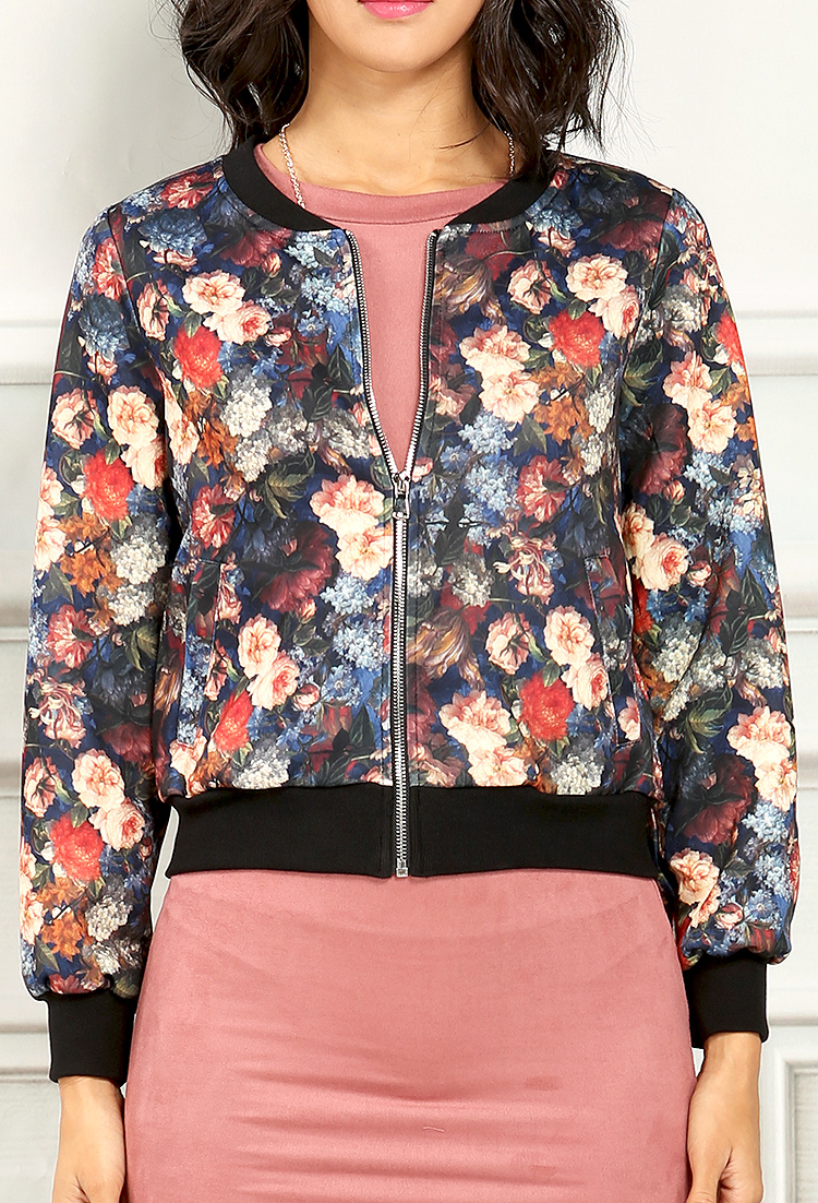 Floral Bomber Jacket | Shop What's New at Papaya Clothing