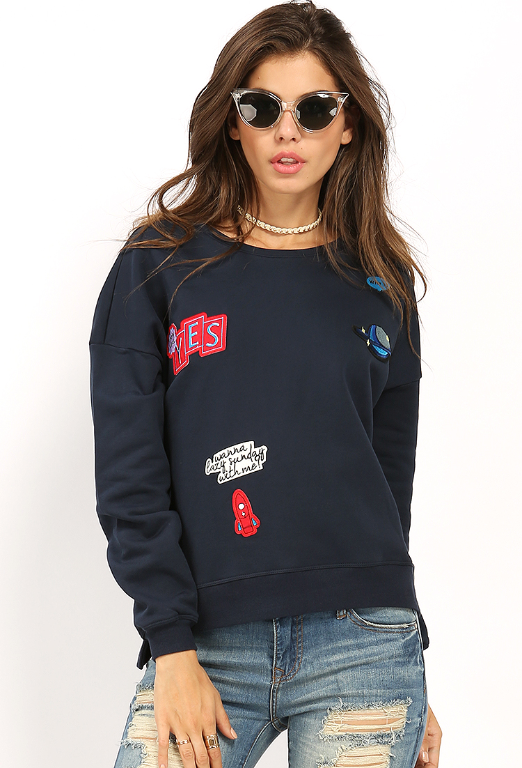 Patch-Front Sweatshirt | Shop What's New at Papaya Clothing