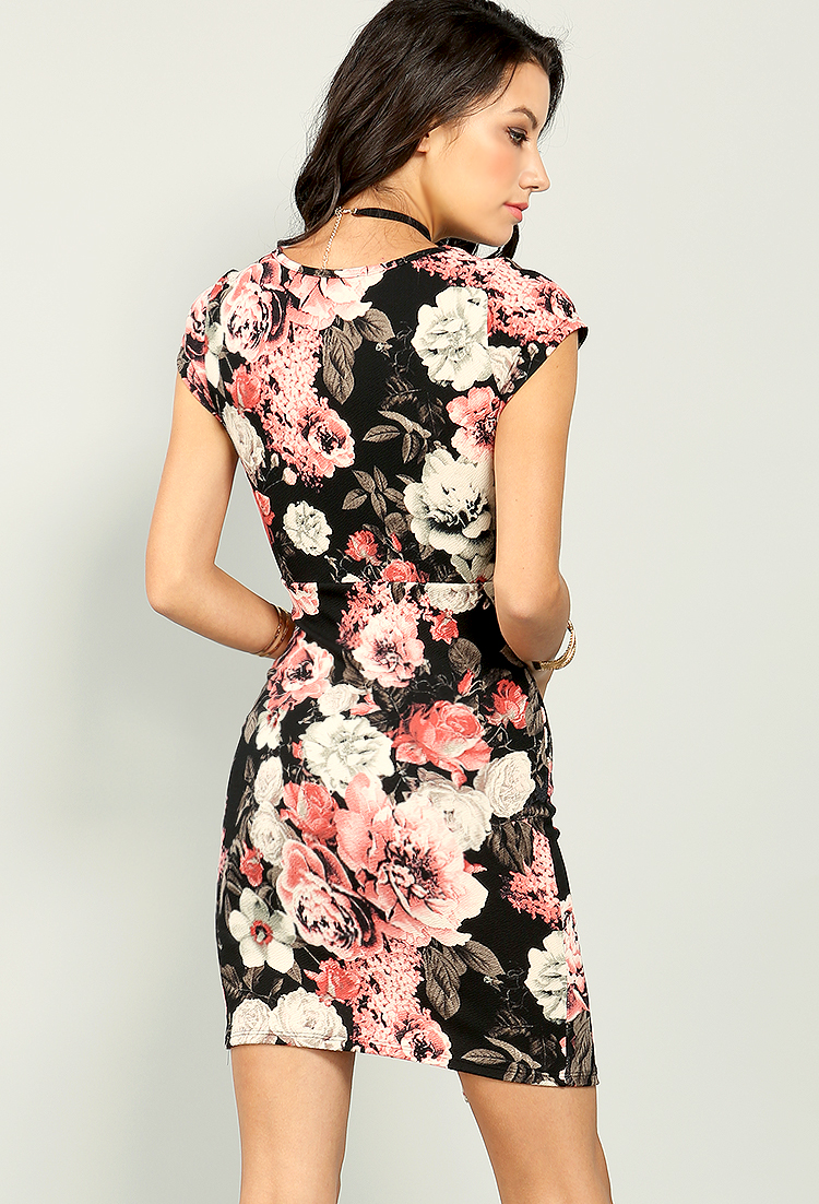 Floral Front-Slit Bodycon Dress | Shop What's New at Papaya Clothing