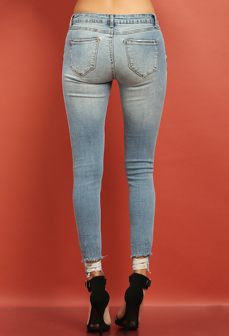 Distressed Skinny Jeans | Shop Old Bottoms at Papaya Clothing