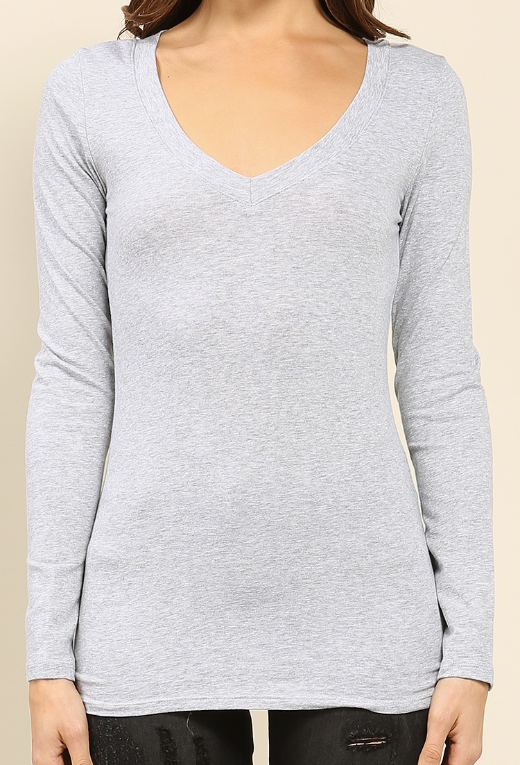 Classic V-Neck Long Sleeve Top