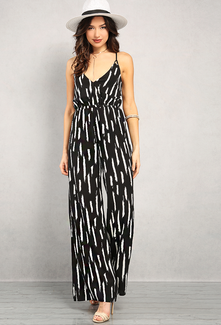 Abstract Print Crisscross-Back Surplice Jumpsuit | Shop What's New at ...