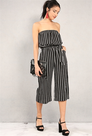 Striped Strapless Jumpsuit | Shop Old Jumpsuit & Romper at Papaya Clothing
