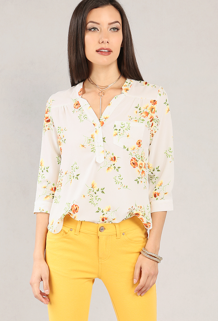 Floral Print Button Up Blouse | Shop Old Tops at Papaya Clothing