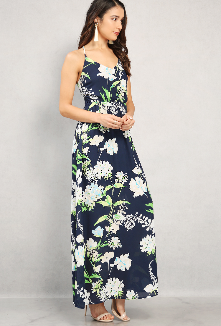 Floral Printed Crisscross-Back Maxi Dress | Shop What's New at Papaya ...