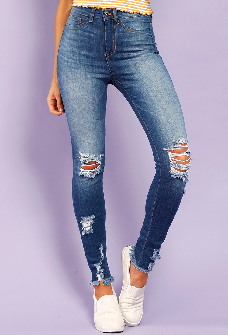 Distressed Two-Pocket High-Rise Jeans | Shop Old Bottoms at Papaya Clothing