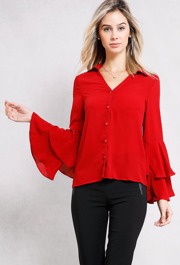 Tiered Bell-Sleeve Top