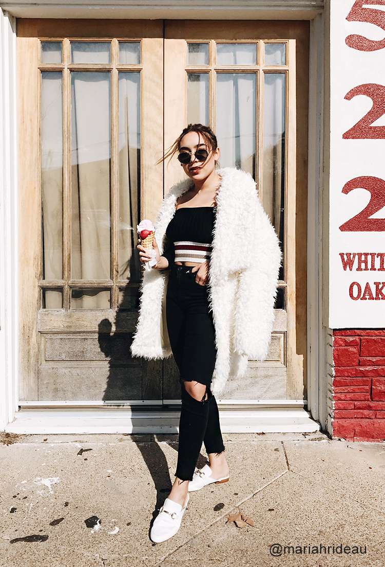 Faux Fur Double Breasted Jacket