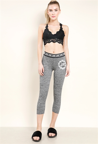 Love Graphic Cropped Leggings