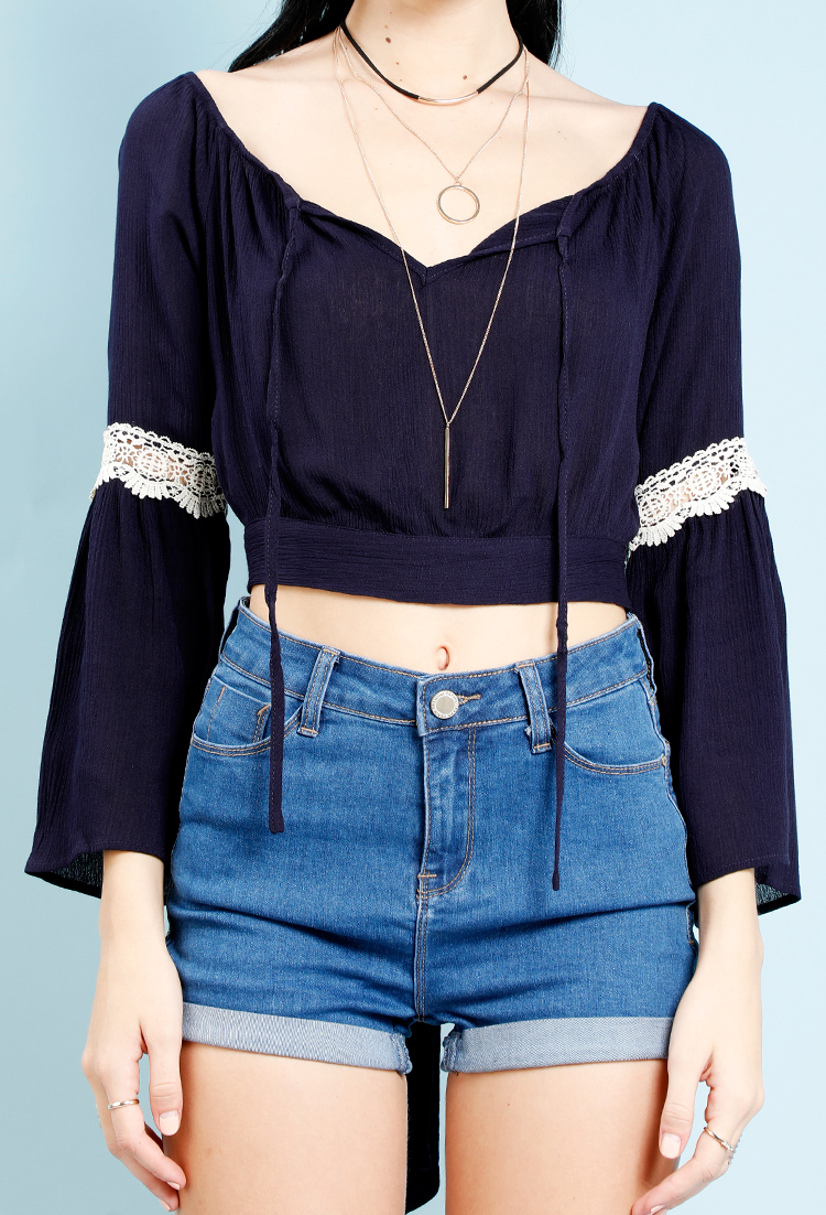 Crochet Trimmed Cropped Top