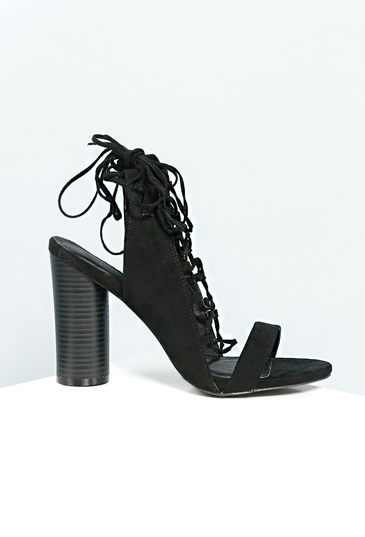 Strappy Lace-Up Heel