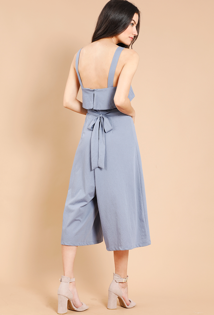 Wide-Leg Coulette Overalls