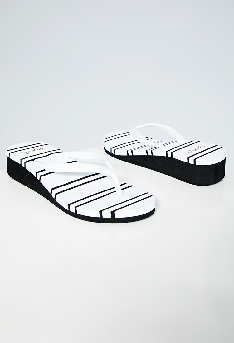 Striped Thong Sandals