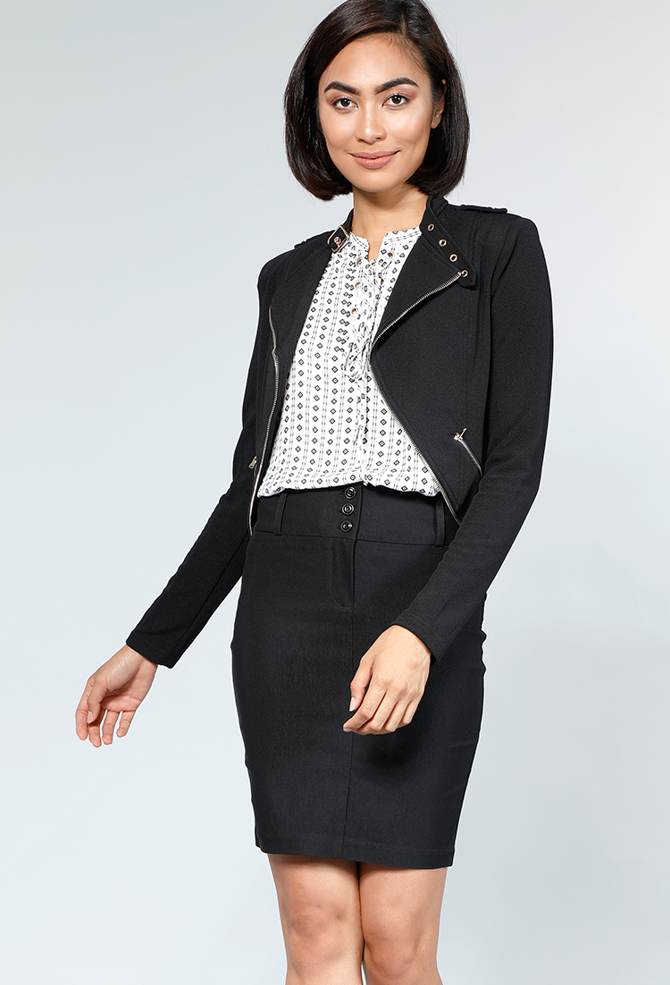 Zippered Open Front Jacket