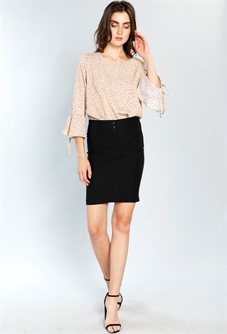 Two Buttons Classic Dressy Skirt