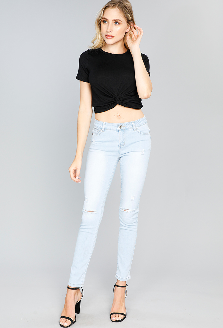 Knotted Front Crop Tee