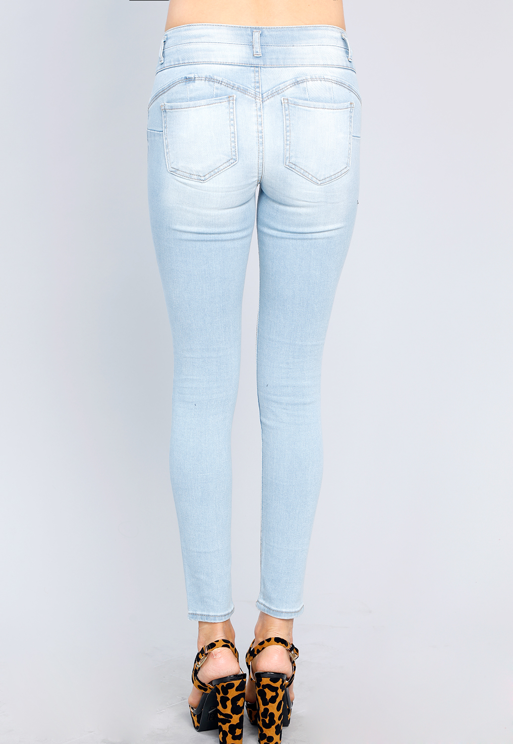 Two-Button Skinny Jeans