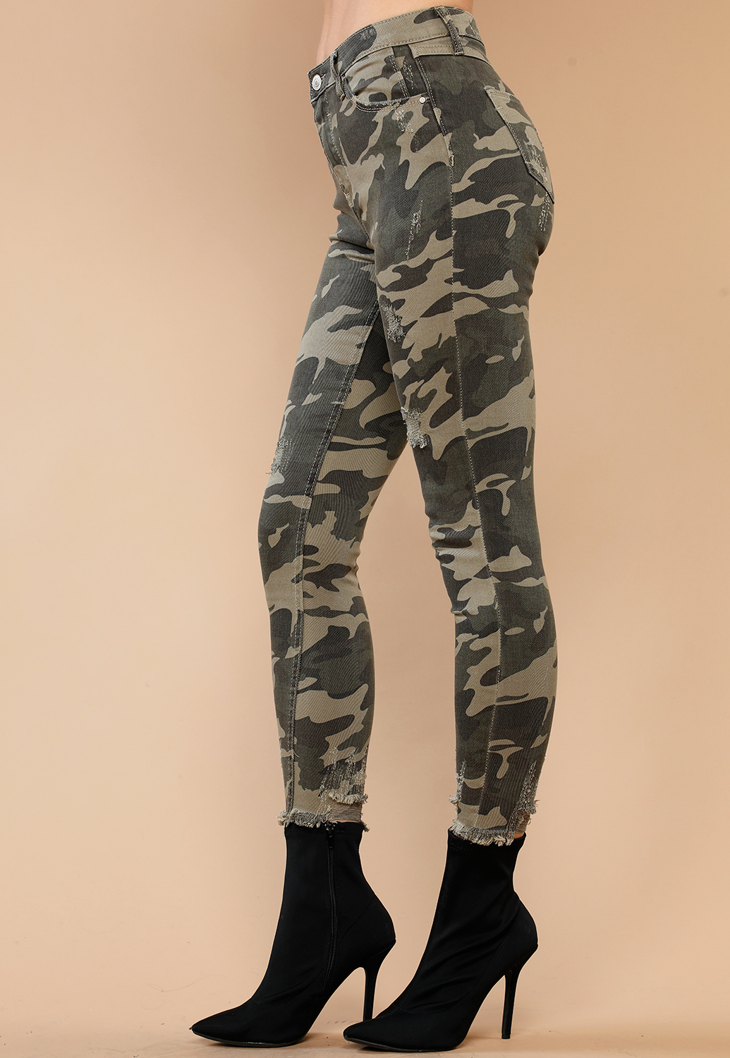 Camo High Rise Ankle Skinny Pants