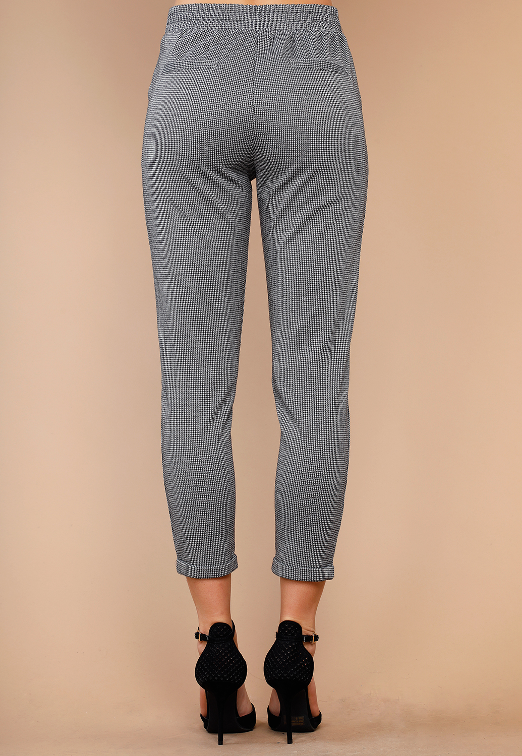 Houndstooth Print Ankle Pants