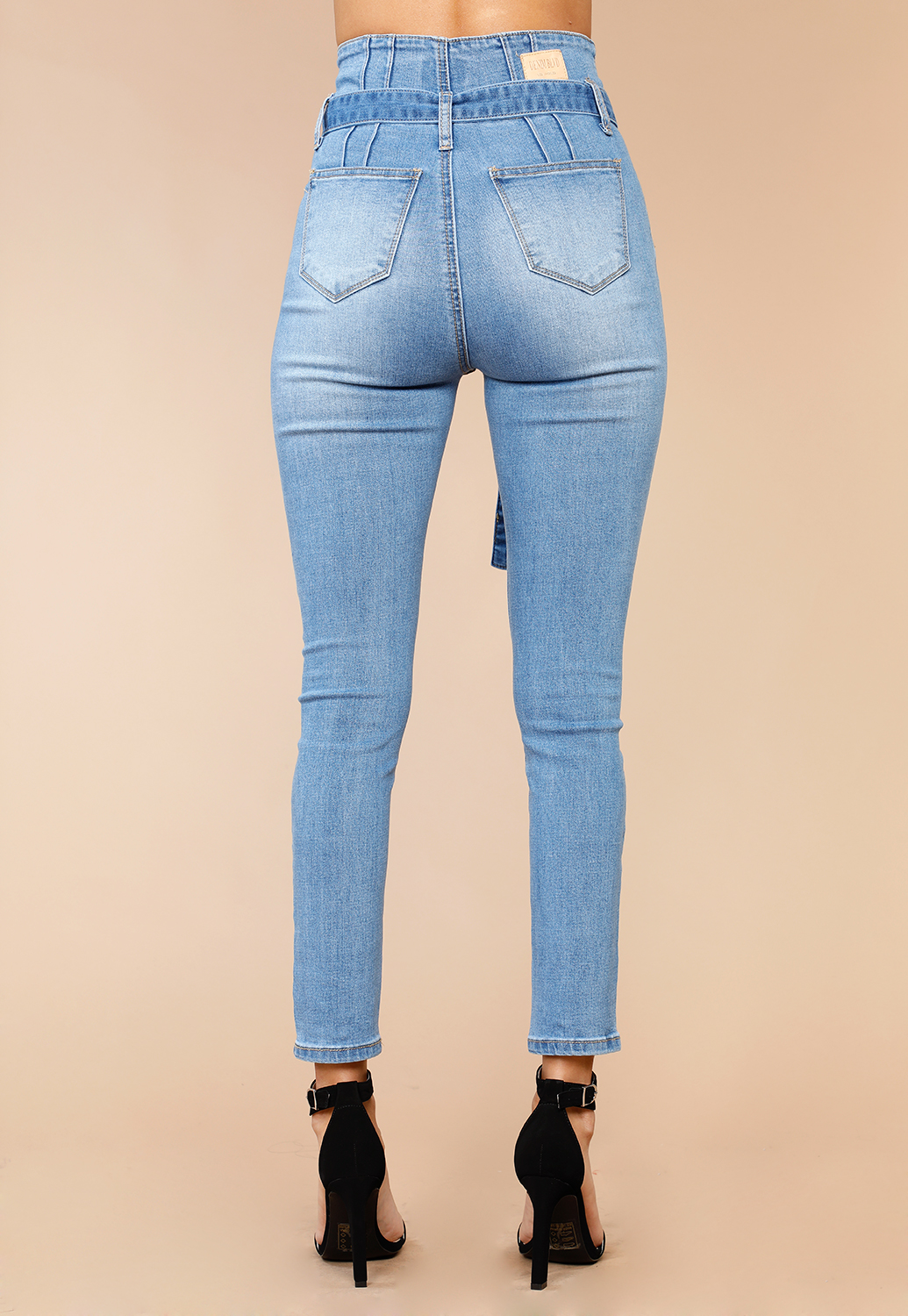 High Waisted With Belt Skinny Jeans | Shop High Waisted at Papaya Clothing