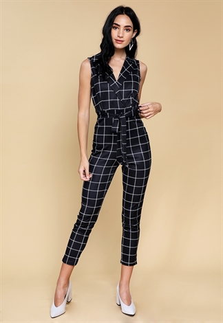 Pinstriped Tie Back Jumpsuit