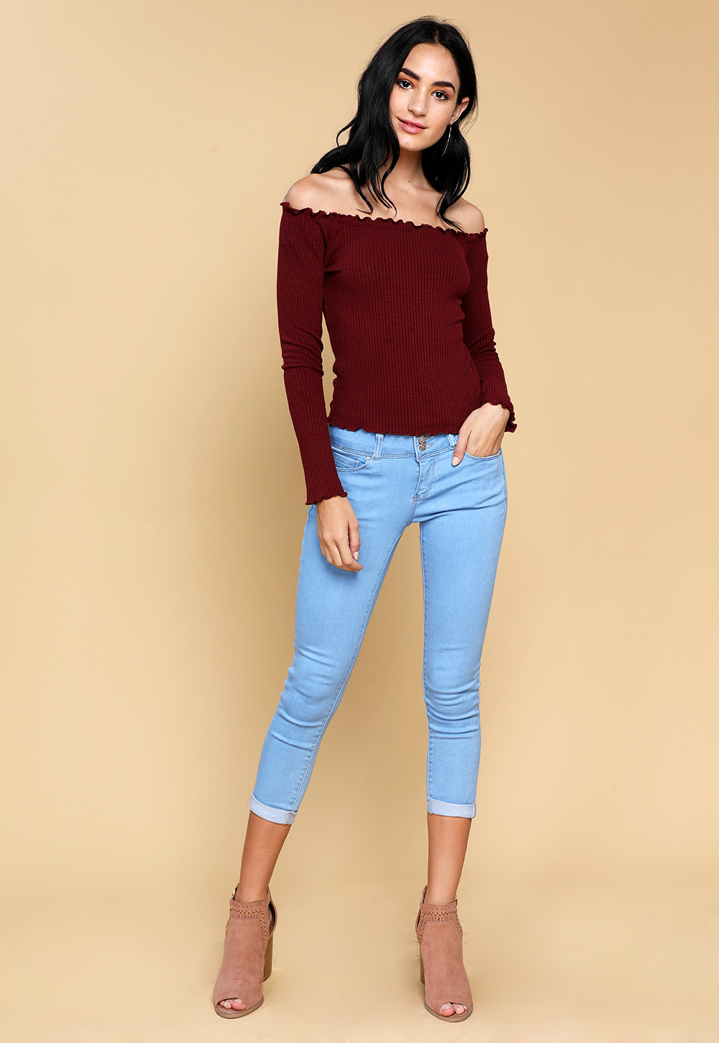 Multiple Button Skinny Jeans