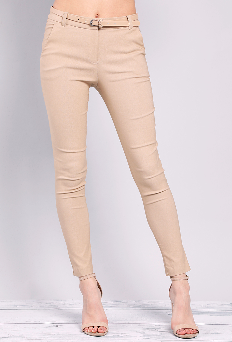 Belted Ankle Dressy Pants