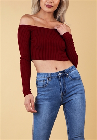 Off The Shoulder Long Sleeve Casual Top