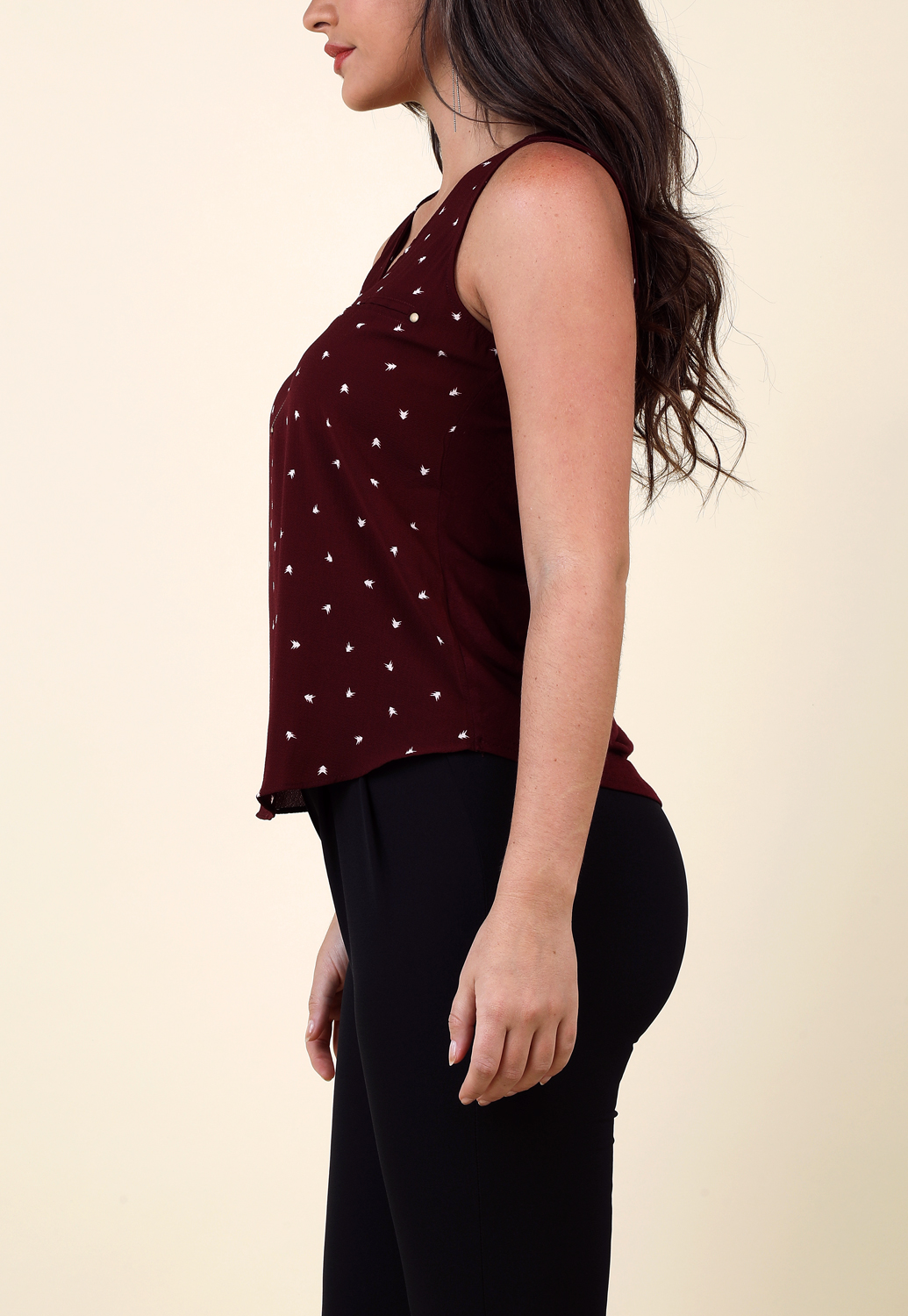 Geo Patterned Zippered  Top