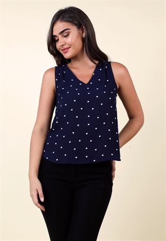 Keyhole Detail Kitty Print Casual Top