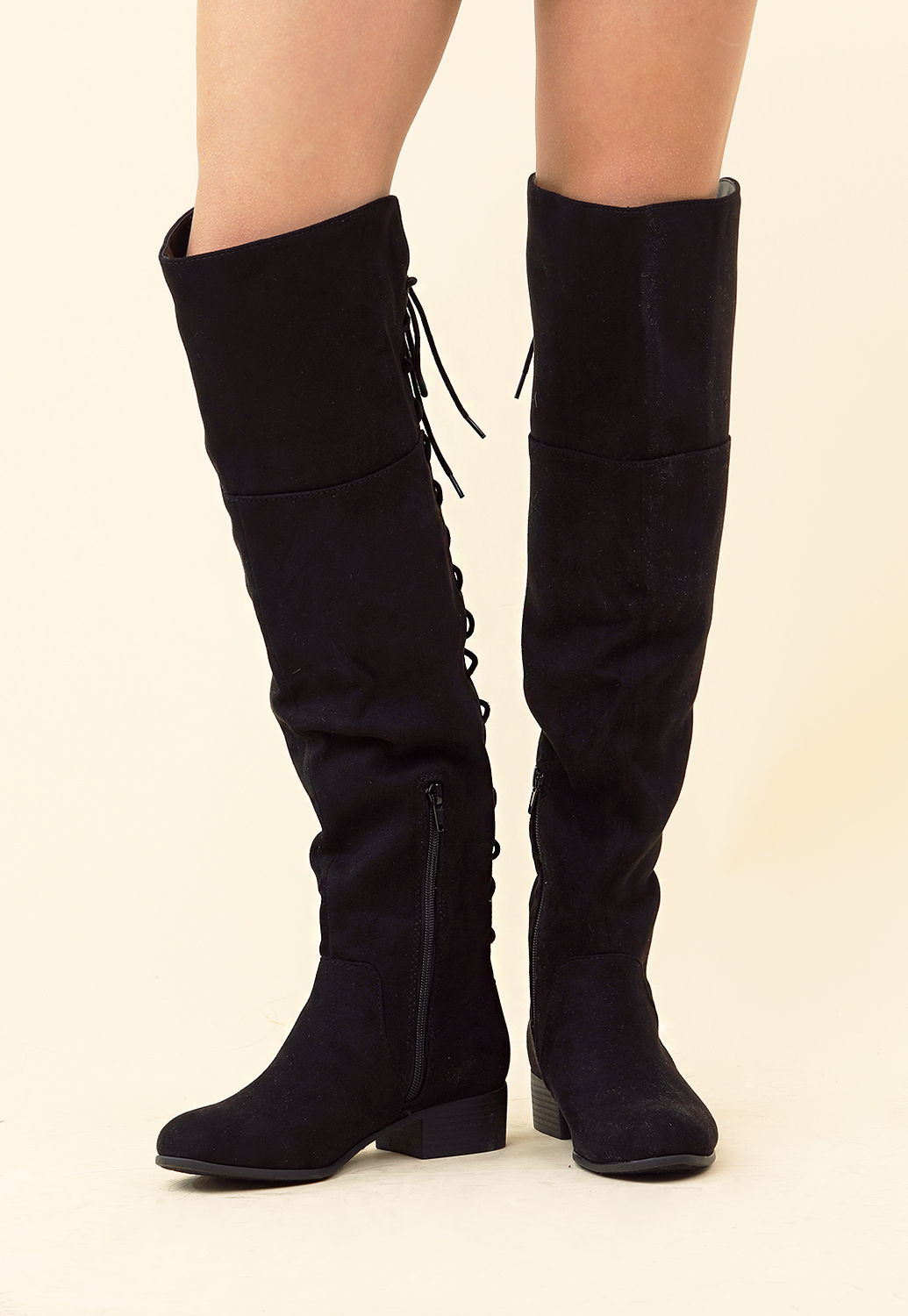 Lace-Up Over-The-Knee Boots