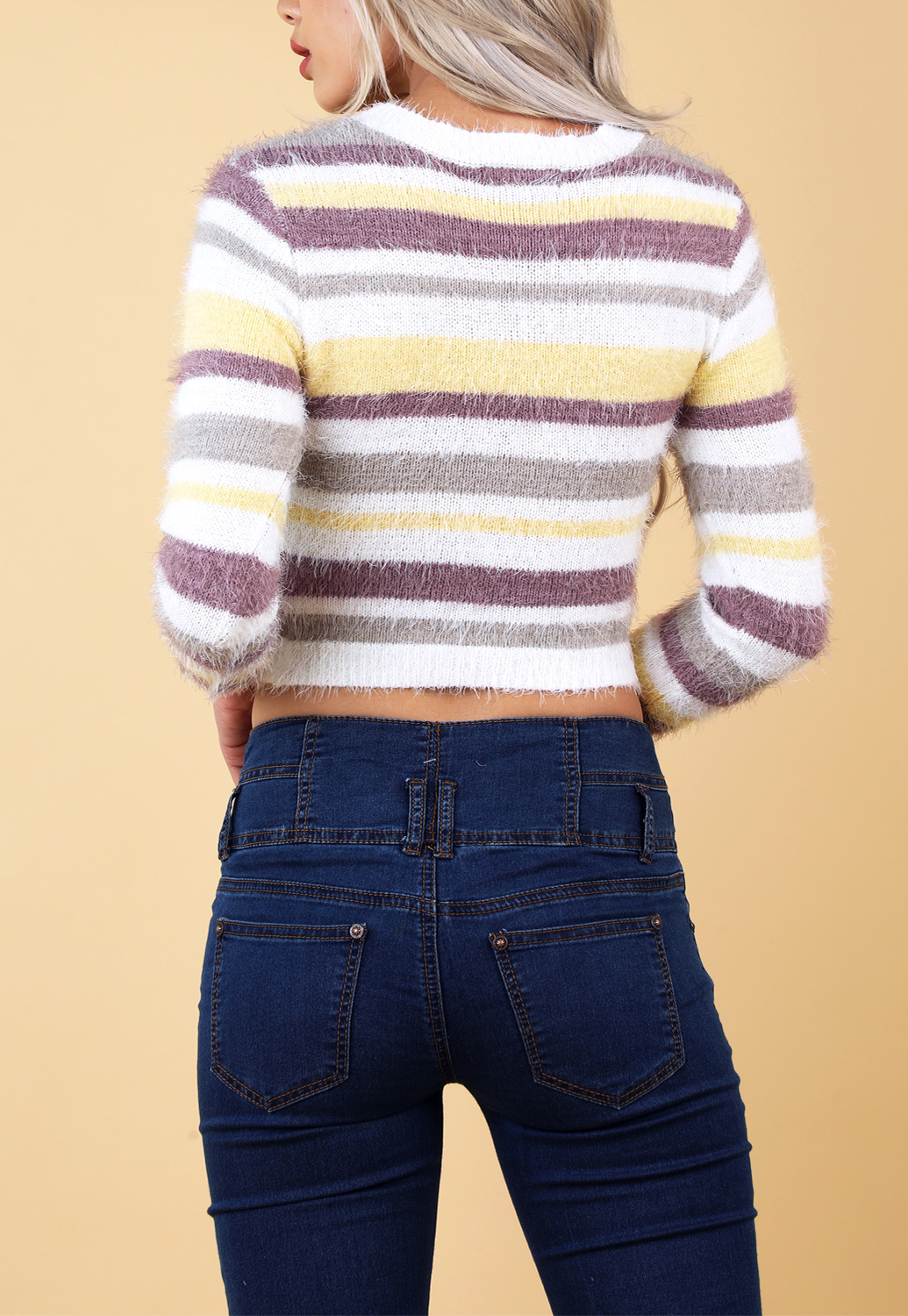 Striped Chenille Knit Sweater