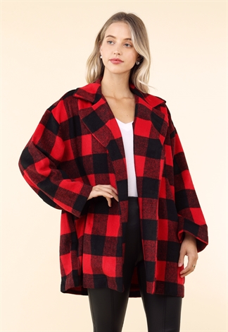 Plaid Double Breasted Coat 