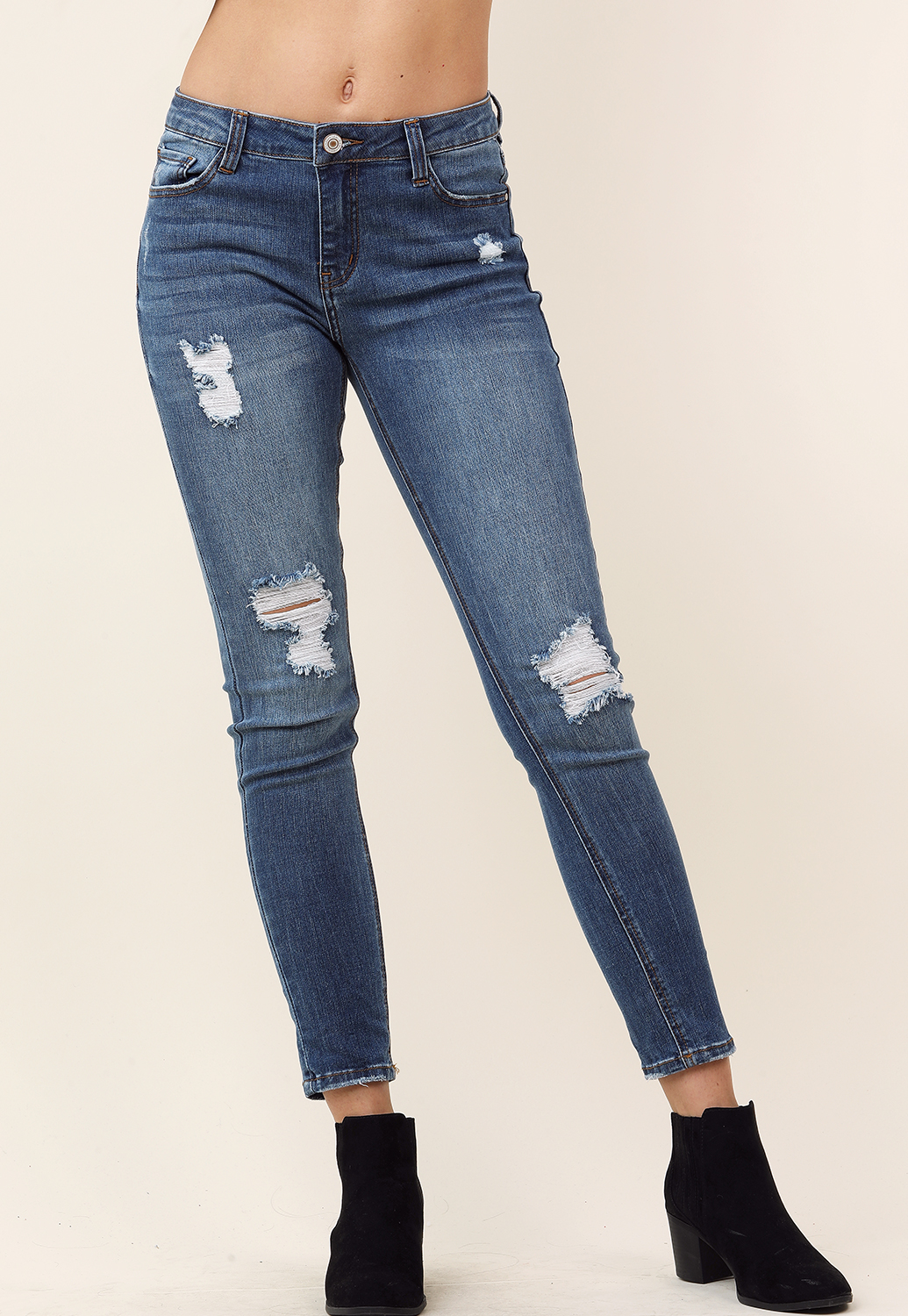 Mid-Rise Ankle Skinny