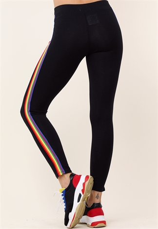 Buy Grey Rainbow Side Stripe Leggings - 16, Leggings
