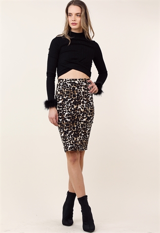 Cheetah Print Pencil Skirt 