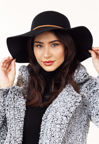 Faux Leather Braided Hat