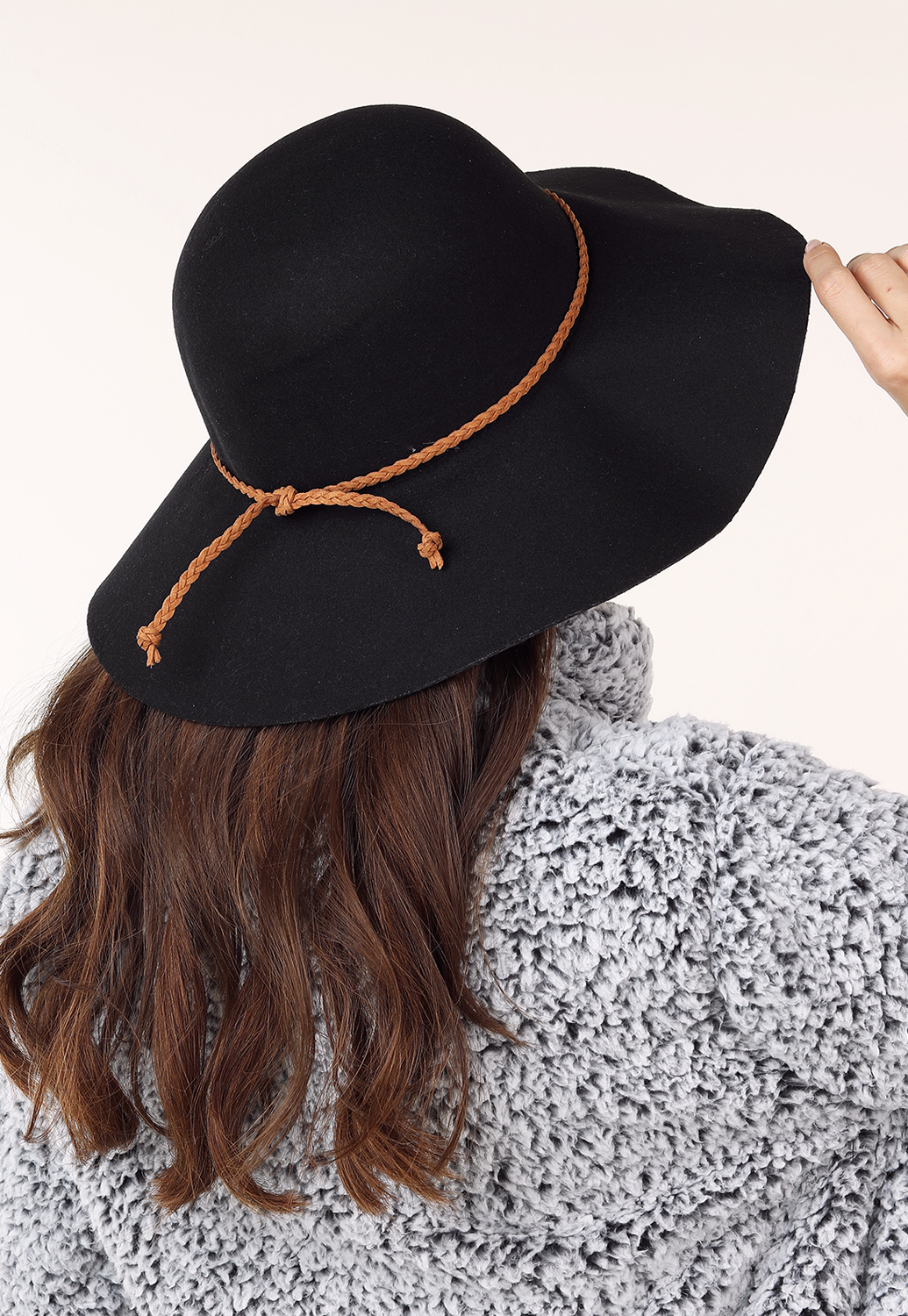 Faux Leather Braided Hat
