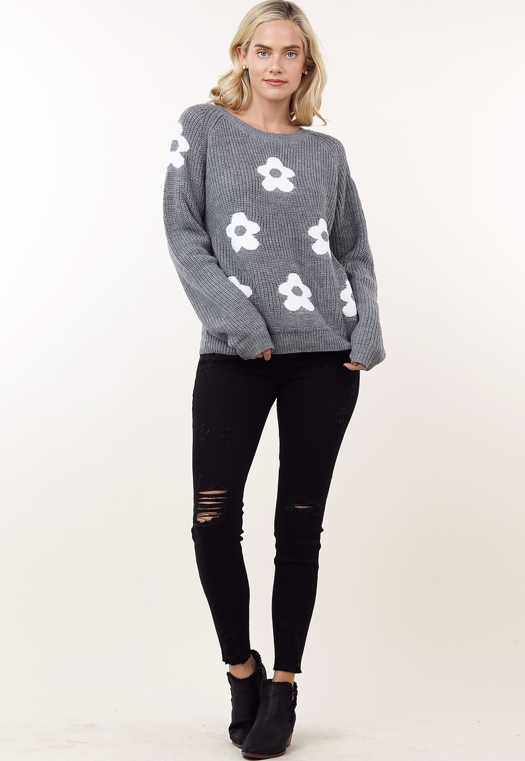 Floral Knit Sweater 