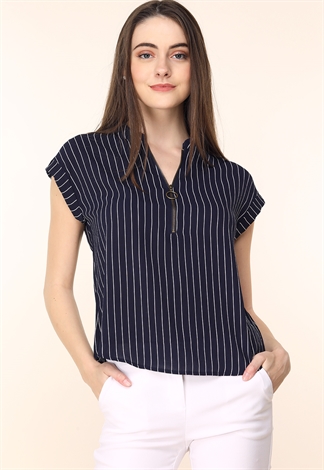 Contemporary Striped Ring Top