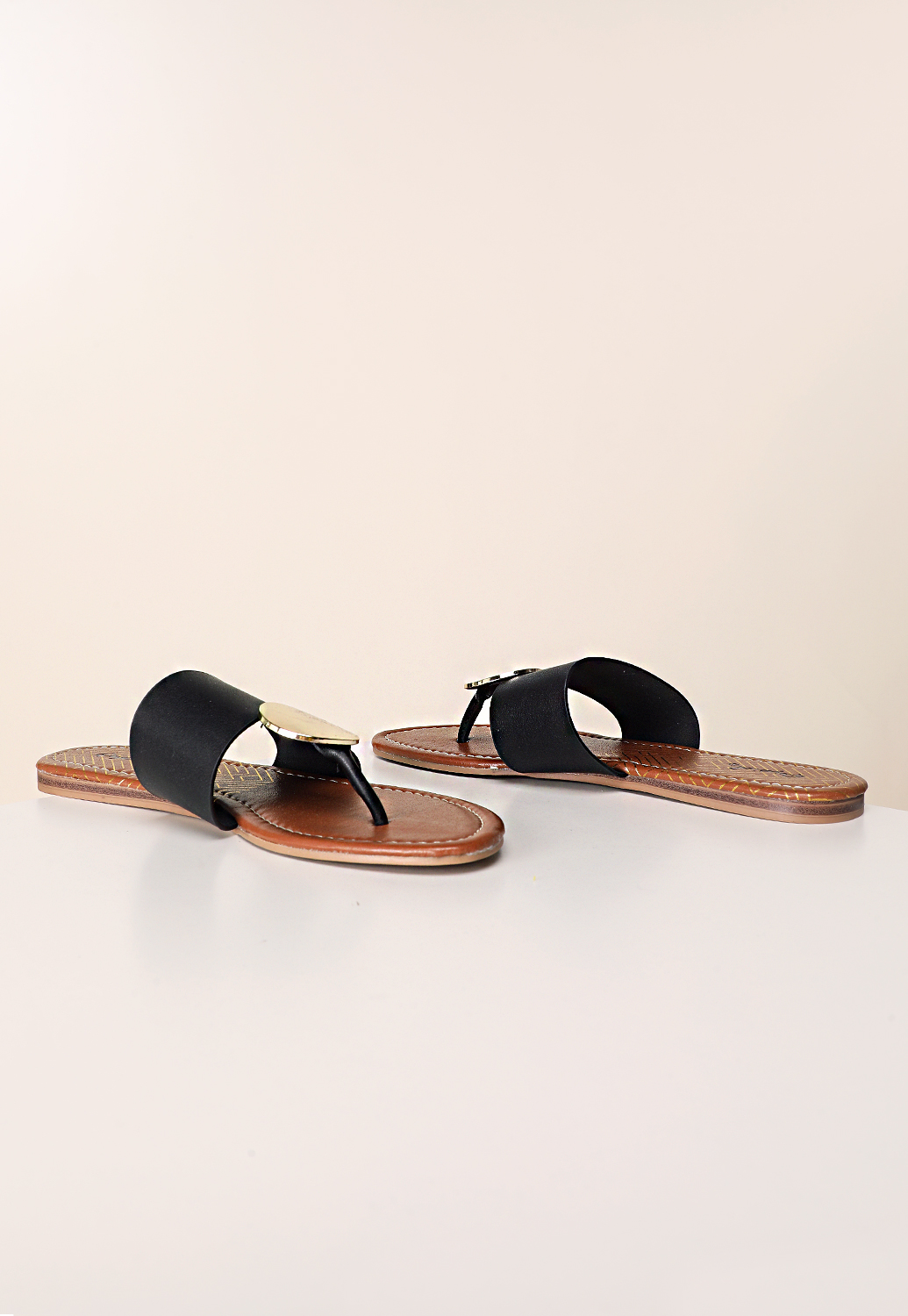 Faux Leather Thong Sandals