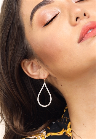 Tear Drop Rhinestone Earrings